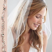 topqueen vv wedding crystal veil wedding rhinestone veil flying veil tulle veils for confetti with clear crystal delicate nail