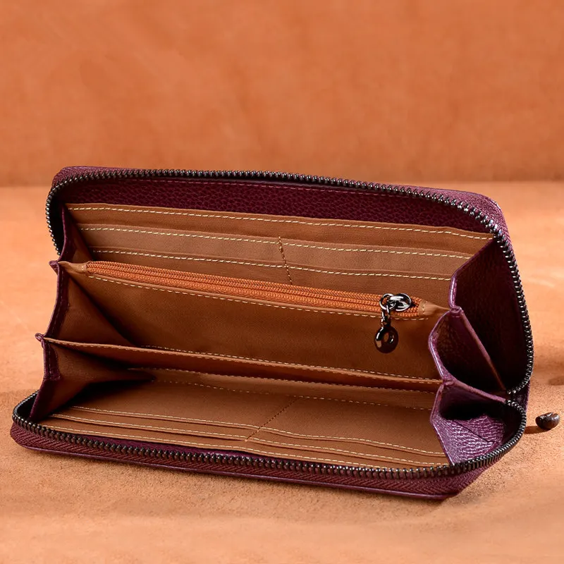 Модный женский кошелек Nesitu из натуральной кожи с растительным дублением