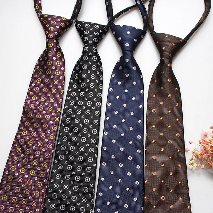 

8cm Men's Zipper Neck Tie Lazy Ties Business Necktie for Man Skinny Slim Narrow Bridegroom Party Dress Wedding Cravat