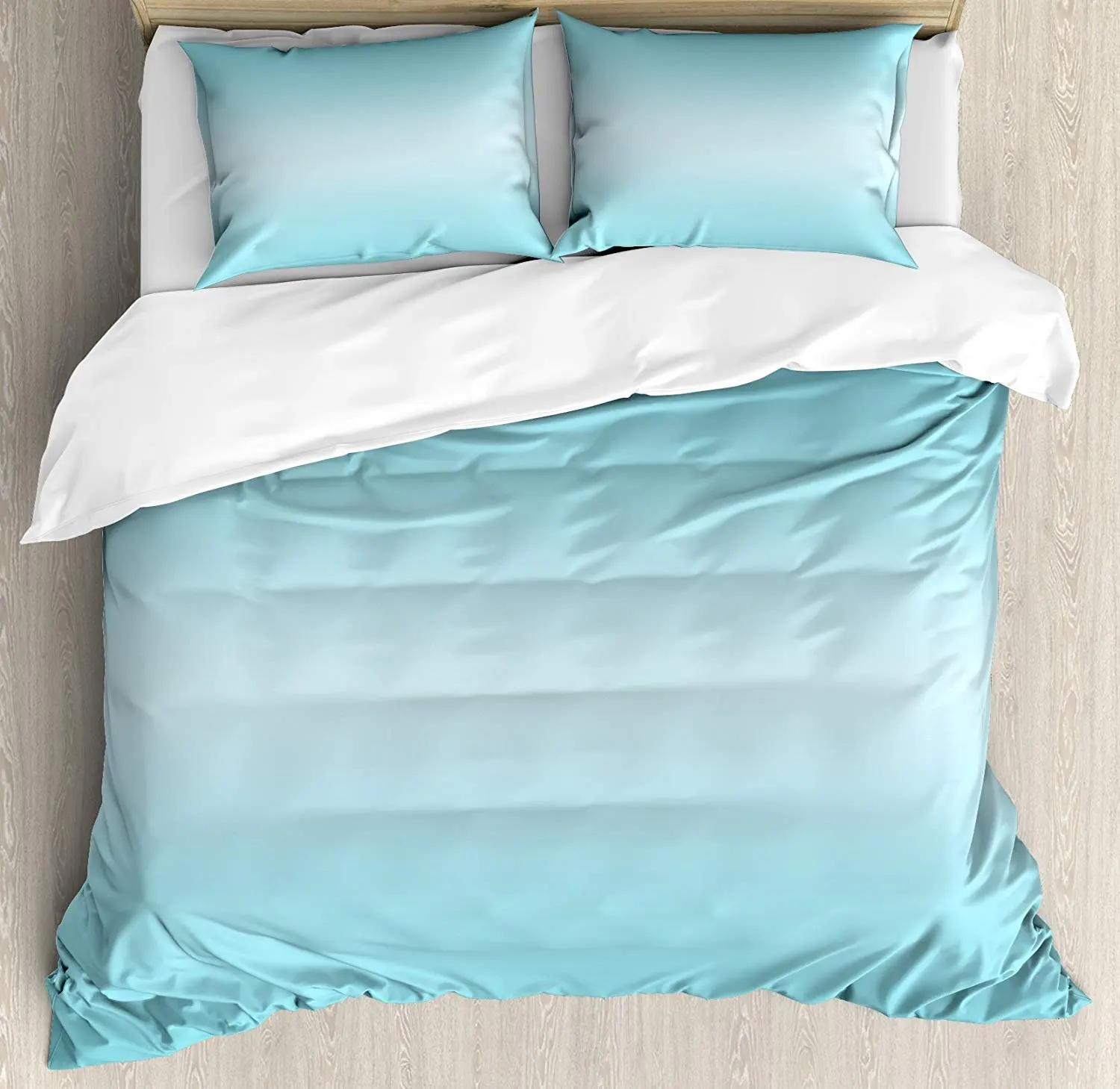 

Ombre Bedding Set Open Blue Sky on a Spring Day Inspired Vivid Blue Colored Modern Nature Design Art Duvet Cover Pillowcase