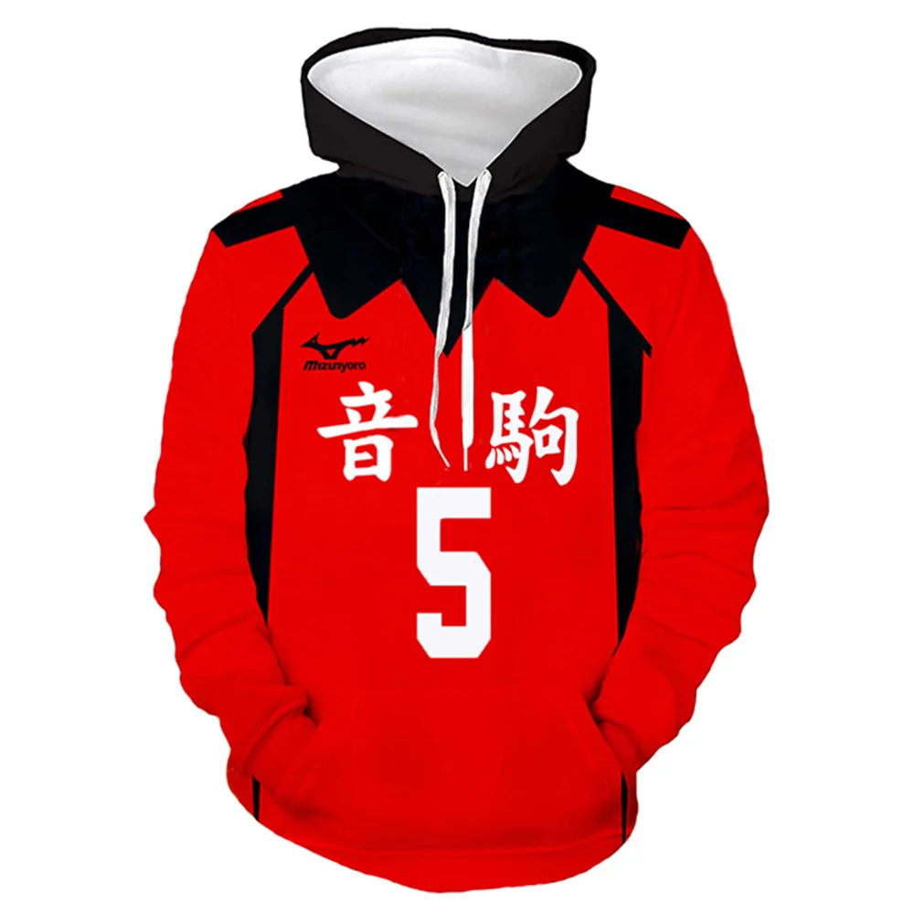 

Anime Haikyuu Nekoma High School Kozume Kenma No5 Cosplay Hoodie Hooded Sweatshirt Pullover