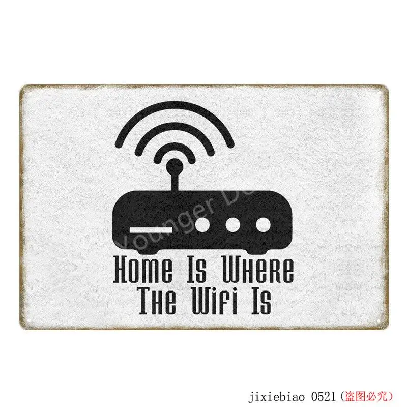 Welcom для вечеринки декор бесплатно Wifi и кофе металлический постер открытая