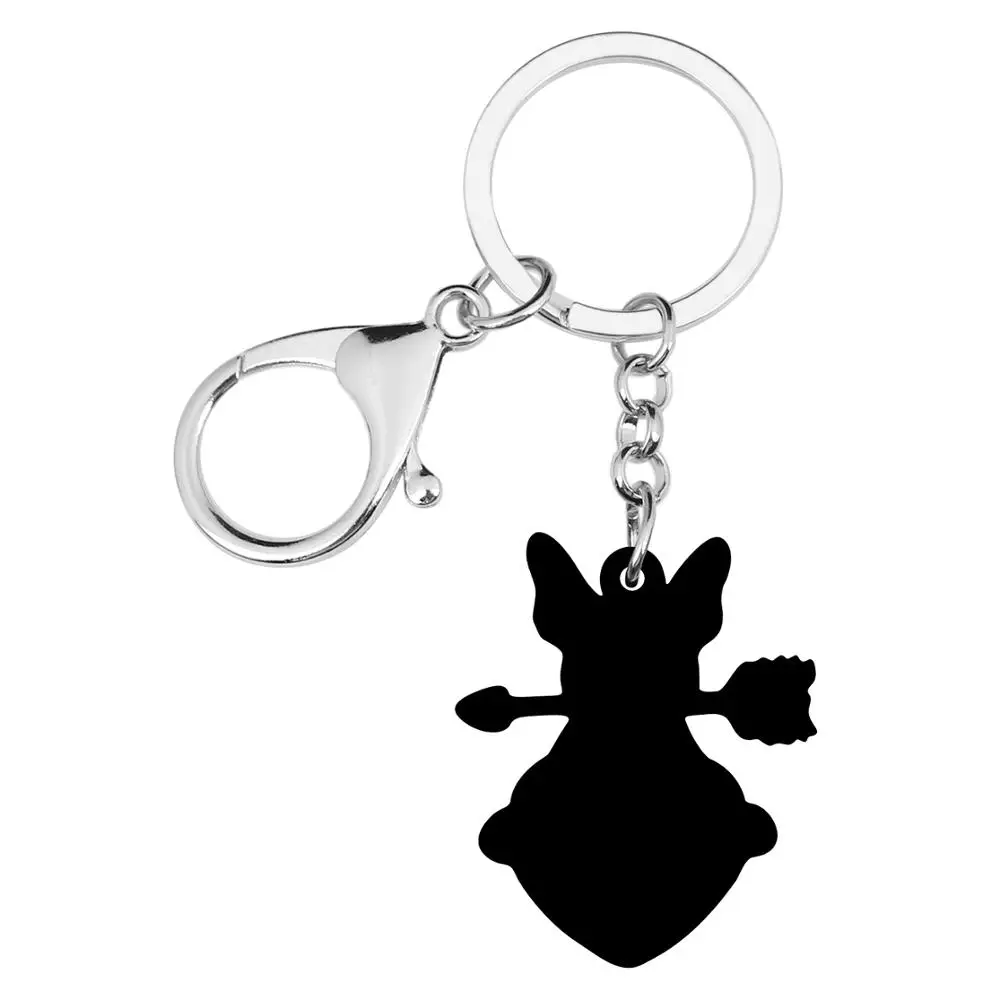 NEWEI Acrylic Valentine's Day Arrow Heart Bulldog Dog Key Chains Animal Ring Bag Car Purse Keychain For Women Girl Teen Gift | Украшения