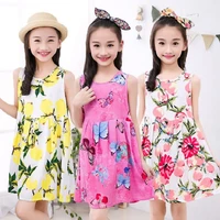 summer girls dress cotton bohemian floral tunic beach dress children kids casual sundress for 4 6 8 10 12 14 years plus size