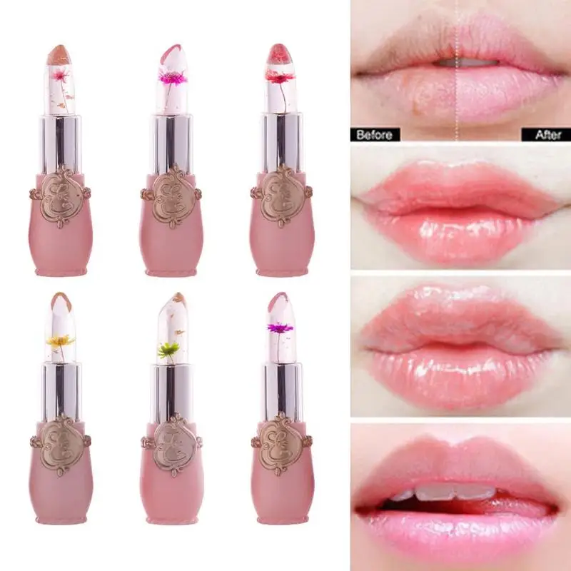 

Creative Jelly Flower Lipstick Long-lasting Moisturizing Lipstick Makeup Temperature Color Change Lip Balm
