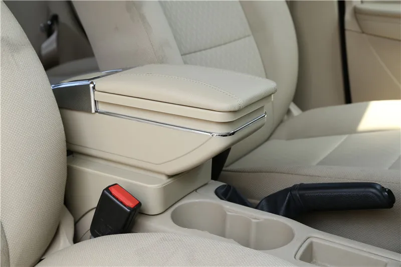 A style Beige Для peugeot 206 207 подлокотник коробка центральный магазин содержимое коробка продукты интерьер подлокотник хранения автомобиля-Стайлинг Аксессуары часть - Название цвета: A style Beige