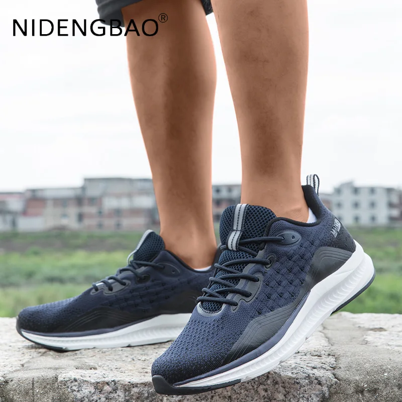 2021 Men's Sneakers Running Shoes Breathable Fly Weave Outdoor Walking Hiking Jogging Gym Male Sports Shoes Homme Big Size 50