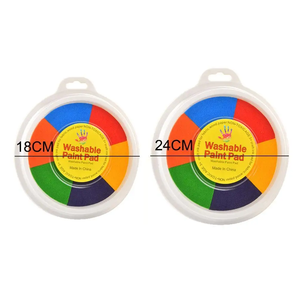 

18/24cm Funny 6-12 Colors Ink Pad Stamp DIY Finger For Kids Cardmaking Drawing Painting Toys Craft Months 0-12 Montessori B O9X3