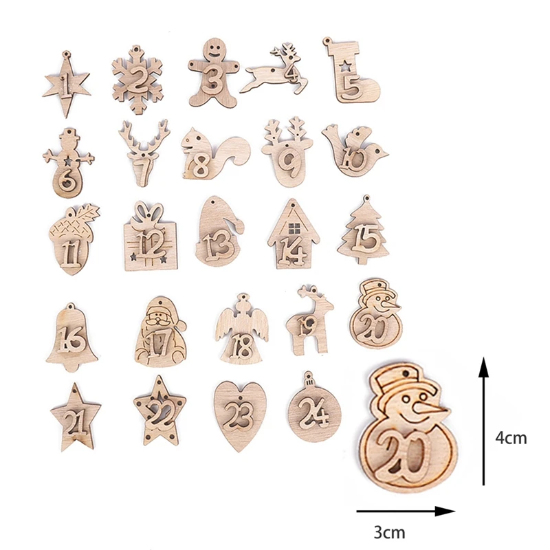 Набор сумок с календарем для нового года Подарочный пакет на шнурке 24 дня