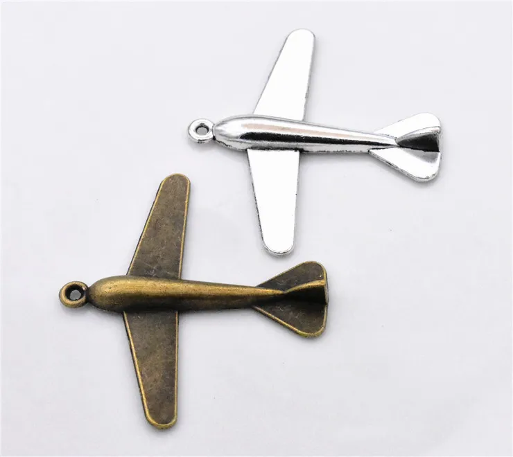 

5pcs 48x41mm New Antique Bronze and Antique Silver Airplan Pendant DIY Handmade Jewelry Accessories