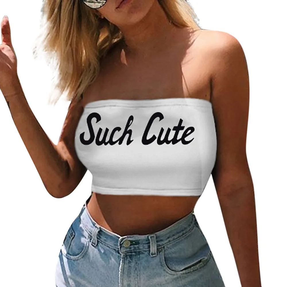 Майка женская с буквенным принтом пикантный Модный повседневный однотонный