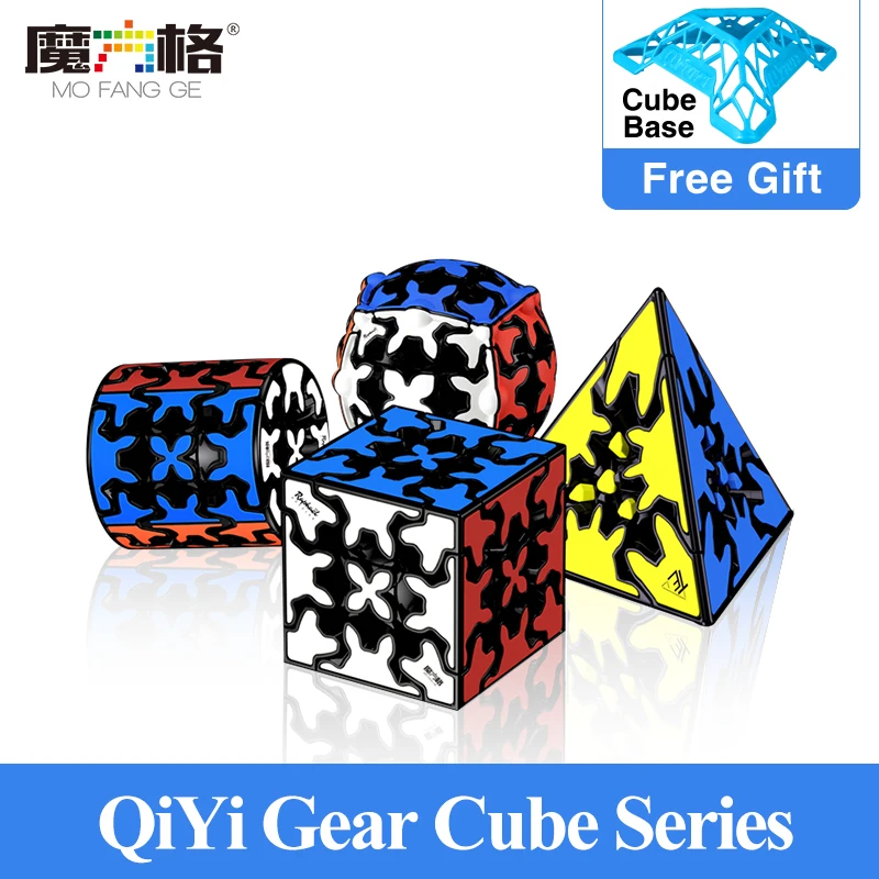 

Newest Qiyi Gear 3x3x3 Magic Cube Mofangge Speed Gear Pyramind Cylinder Sphere Professional Cubo Magico Gear Puzzle Series Toys