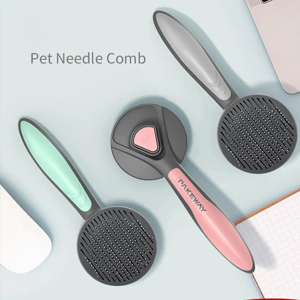 

HOT Pet Comb For Dogs Grooming Toll Automatic Hair Brush Remover Pet Cat Hair Shedding Comb Dog Beauty Cleaning Comb Pet Product