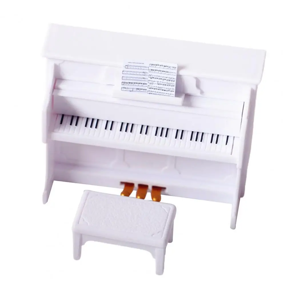 

3Pcs/Set Creative Mini Grand Piano Miniature Piano with Stool DIY Handmade Dollhouse Miniatures for Home