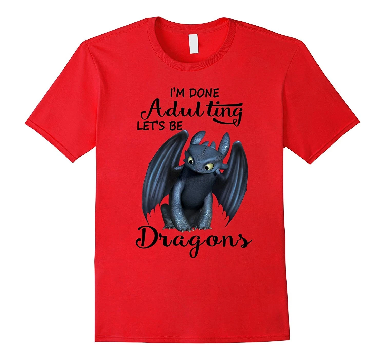 Мужская футболка Im done adulting lets be Dragon t shirt-RT женские футболк...
