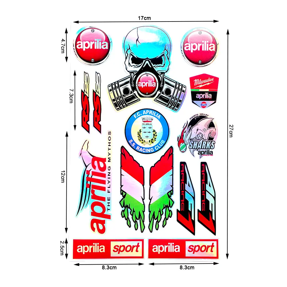 Наклейки для мотоциклов Aprilia RV4 RSV4 Ducati Laser Rainbow стикер с изображением Италии