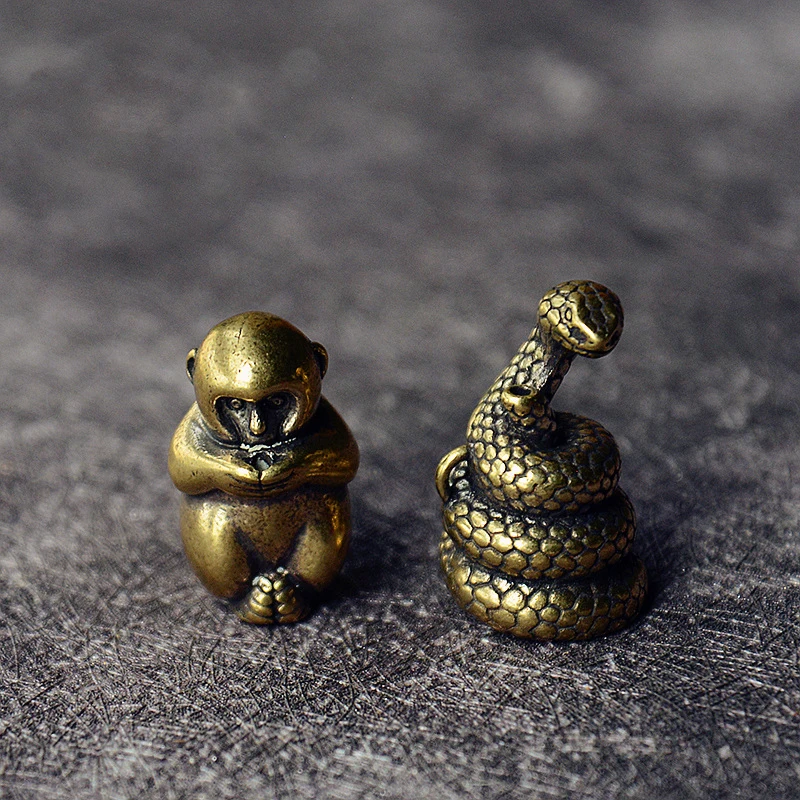 Миниатюрная Милая латунная статуя в форме змеи муравей украшение для стола