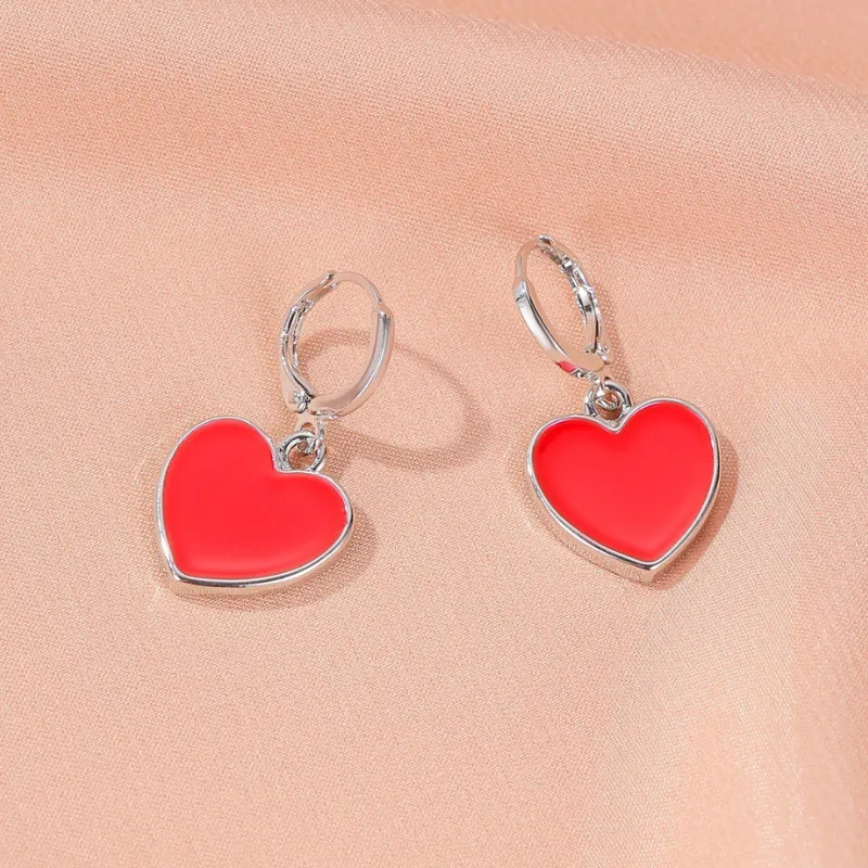 

Fashion Earring for Women Red Small Heart Earrings Jewelry 2021