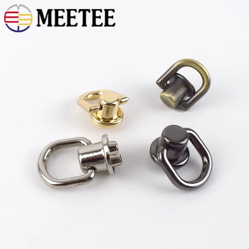 Meetee 10/30 шт. металлическое круглое D образное кольцо боковой зажим сумка винт