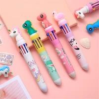 ten color dinosaur ballpoint pen kawaii stationery cute pens novelty student writing gel pens learning office supplies