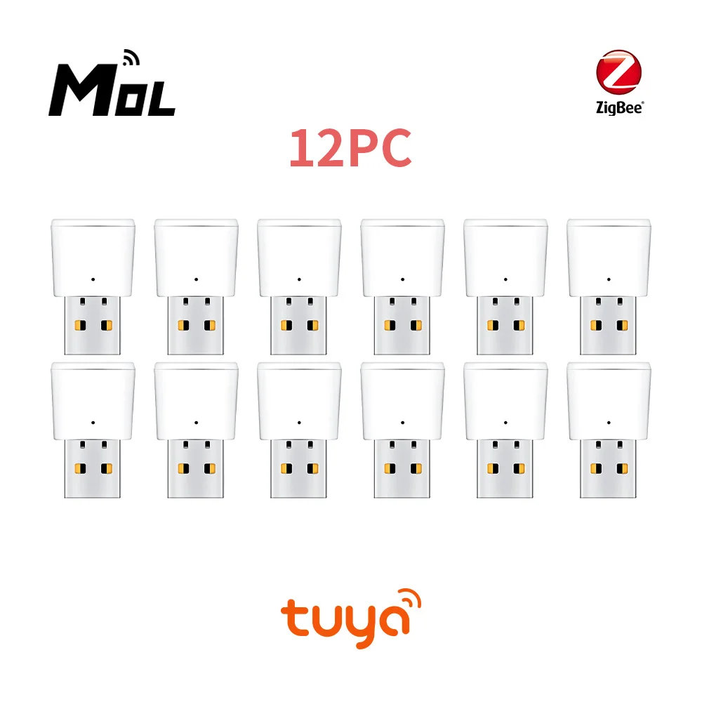 

Tuya 12pcs Zigbee Signal Repeater USB Zigbee Hub Signal Expand 20-30M Smart Home Automation Module