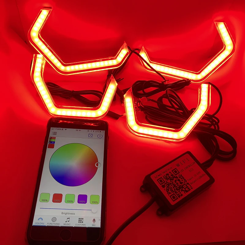 WIFI RGB Multi-color Concept M4 Iconic Style Crystal LED Angel Eye Kits for BMW 2 series M235i 220i 228i 218i M240i 230i 225i | Автомобили