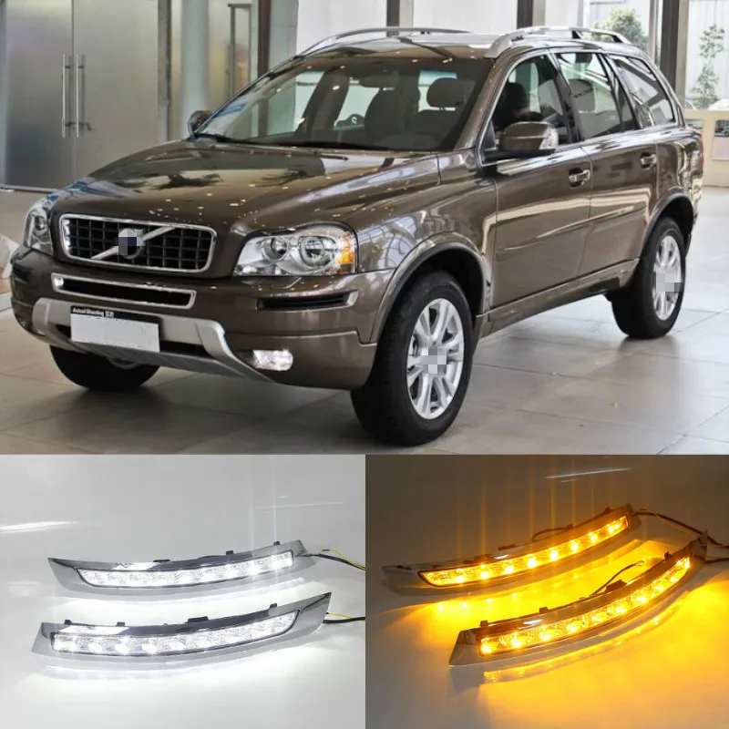 2 шт. Мигающие Светодиодные ДХО для Volvo XC90 Автомобильные дневные ходовые огни 2007