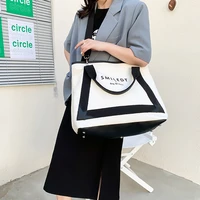 brand designer big shoulder bags for women canvas large tote handbags female shopping bag black white zebra shopper travel 2021