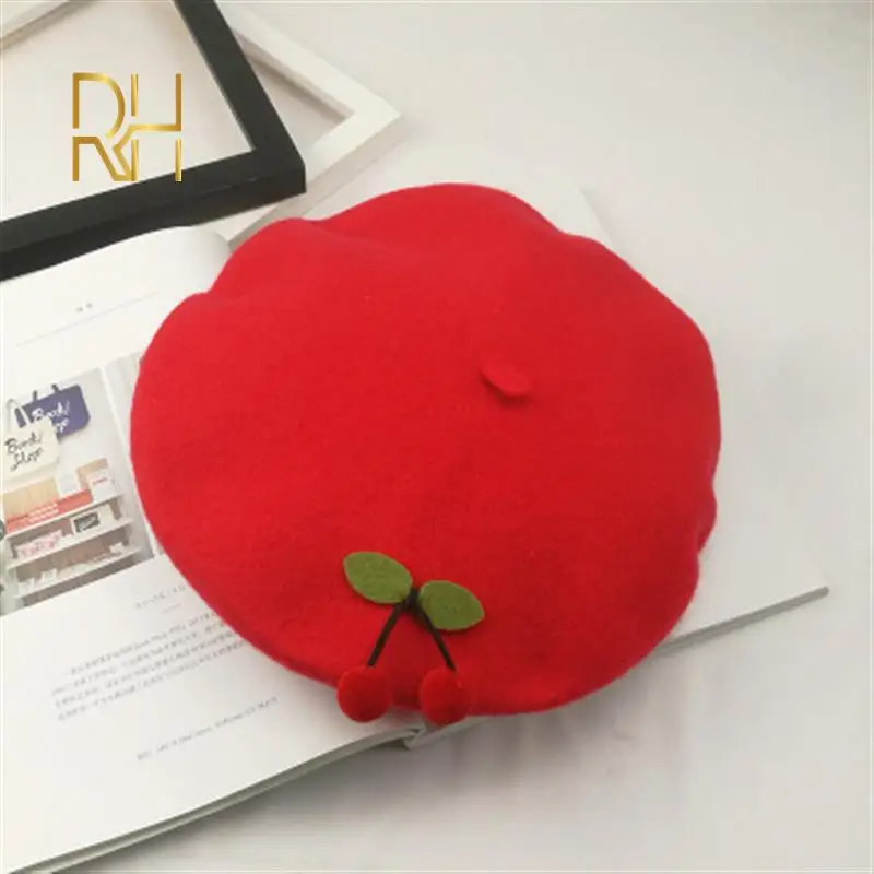 Женский шерстяной берет Красный вишневого цвета художник французский женский