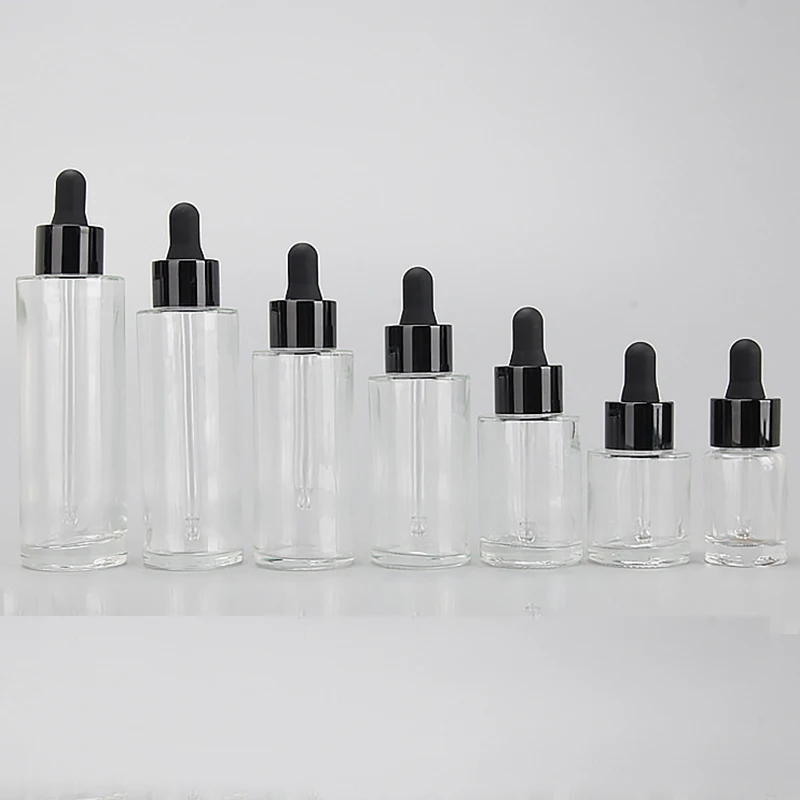 

10ml-100ml Dropper Bottle Tubes Clear Glass Aromatherapy Liquid for Essential Massage Oil Pipette Refillable Bottles Container