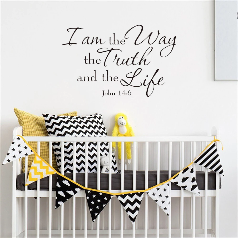 

Bible Quote Wall Sticker Self-Adhesive Wall Decal Removable Waterproof For Bedroom Living Room Vinyl Art Mural ov561