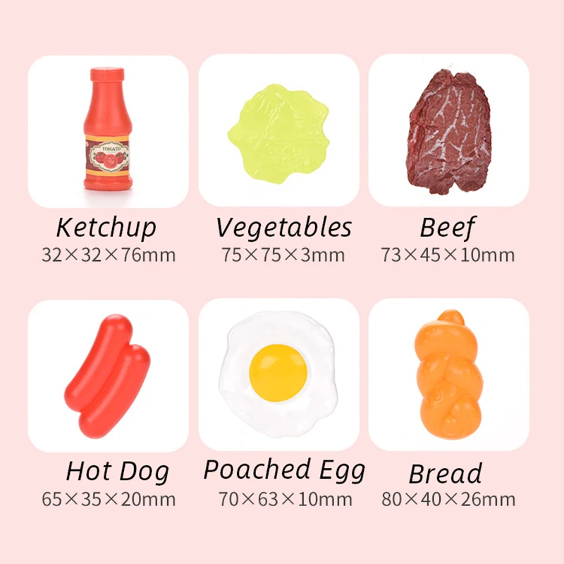 Игрушечный набор из 8 предметов имитация еды стейк овощи Монтессори омлет