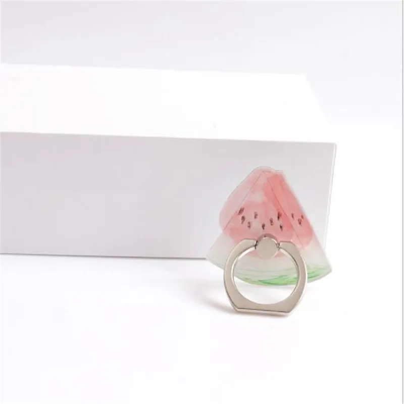 Conical Watermelon Мобильный телефон кронштейн мультфильм кольцо с фруктами Пряжка Кронштейн 360 градусов вращающийся ленивый кронштейн для столешницы палец держатель телефона кольцо держатель - Цвет: Conical Watermelon