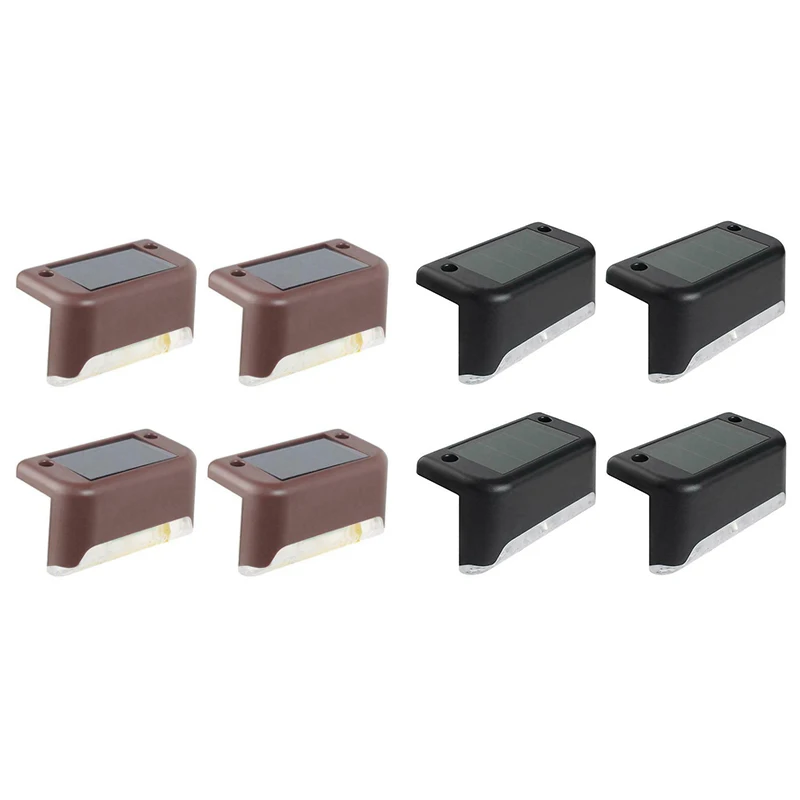 

4Pcs Solar Powered LED Deck Lights Outdoor Path Garden Stairs Step Fence Lamp