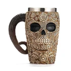Кружка для пива в виде рога, черепа, викингов, пива, кофе, Рождественская кружка, рог, лорд, воин, Хэллоуин, посуда для напитков