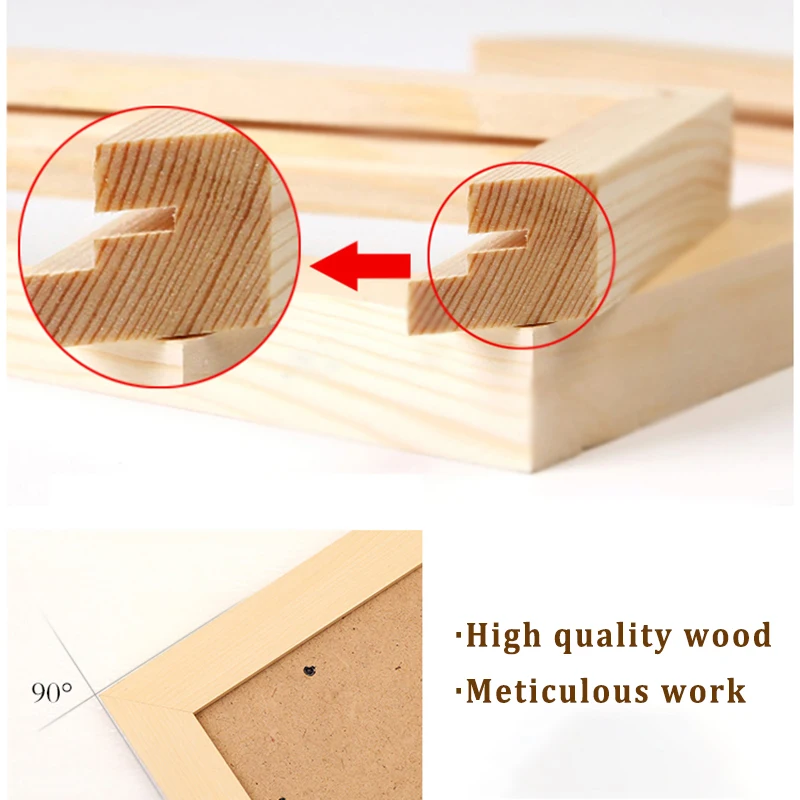 

Nature Solid Wooden Frame A4 A3 Black White Red Blue Color Picture Photo Frame with Mats for Wall Mounting Hardware Included