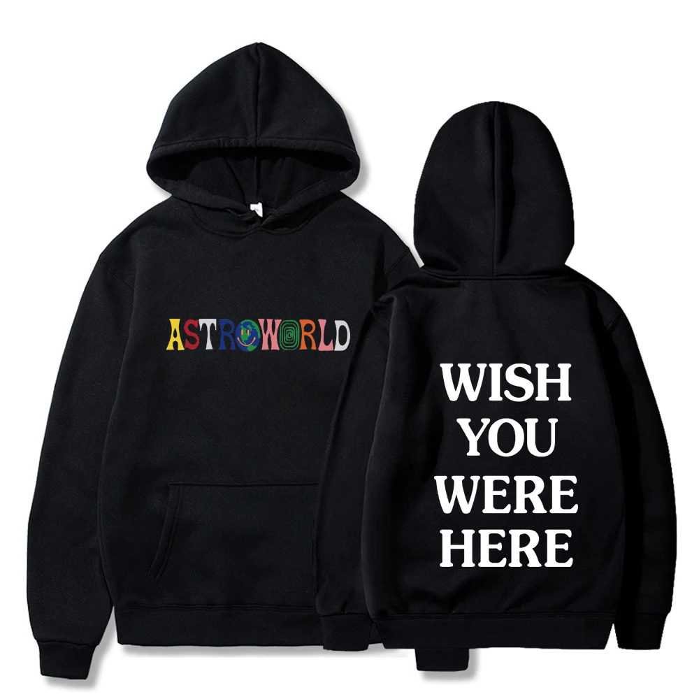 

TRAVIS SCOTT ASTROWORLD WISH YOU WERE HERE HOODIES fashion letter ASTROWORLD HOODIE streetwear Man woman Pullover Sweatshirt