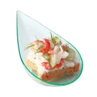 Рекламные товары для вечерние Ринок, одноразовая пластиковая посуда, 3,9 дюйма (100*50 мм), прозрачная зеленая десертная ложка, 10 шт.упаковка