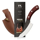 XYj нож из высокоуглеродистой стали с косточками, 5,5 дюймов, полностью закрытый сербский нож для резки, нож для кемпинга на открытом воздухе, кожаный чехол, подарочная коробка