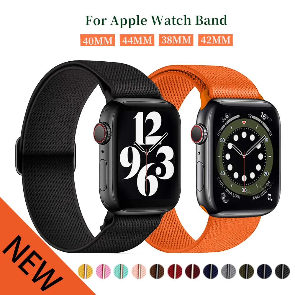 

For Apple watch Solo Loop band series 6 44mm 40mm Fabric Nylon Elastic belt Strap bracelet iWatch 6 5 4 SE 38mm 42mm Watchband