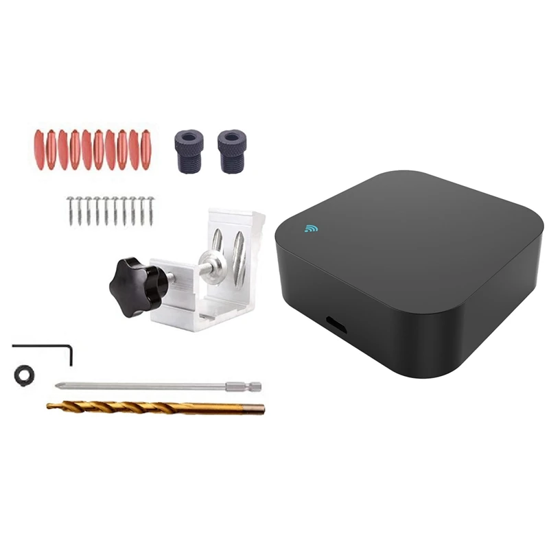 

1 Set Pocket Hole Jigs Set Pocket Hole Woodworking Tools & 1 Pcs Temperature Humidity Sensors Compatible With Alexa