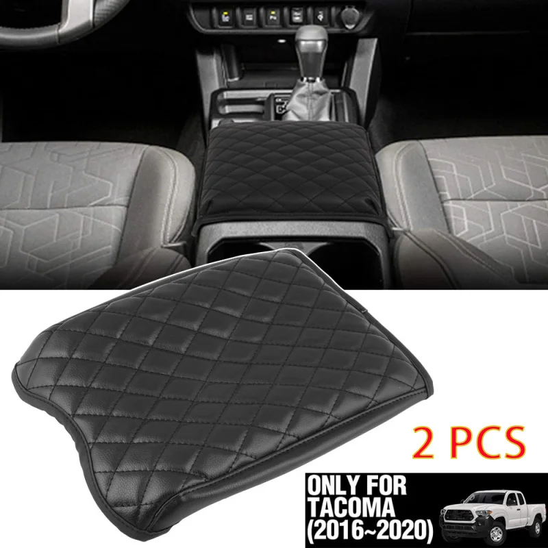 

2pcs Automotive Customized Console Armrest Cushion Car Styling Interior PU Armrests Decoration Pad For Toyota Tacoma 2016~2019