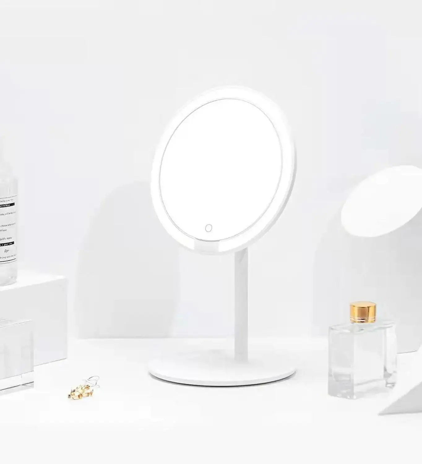 Зеркало для макияжа Xiaomi mijia портативное настольное зеркало со светодиодной