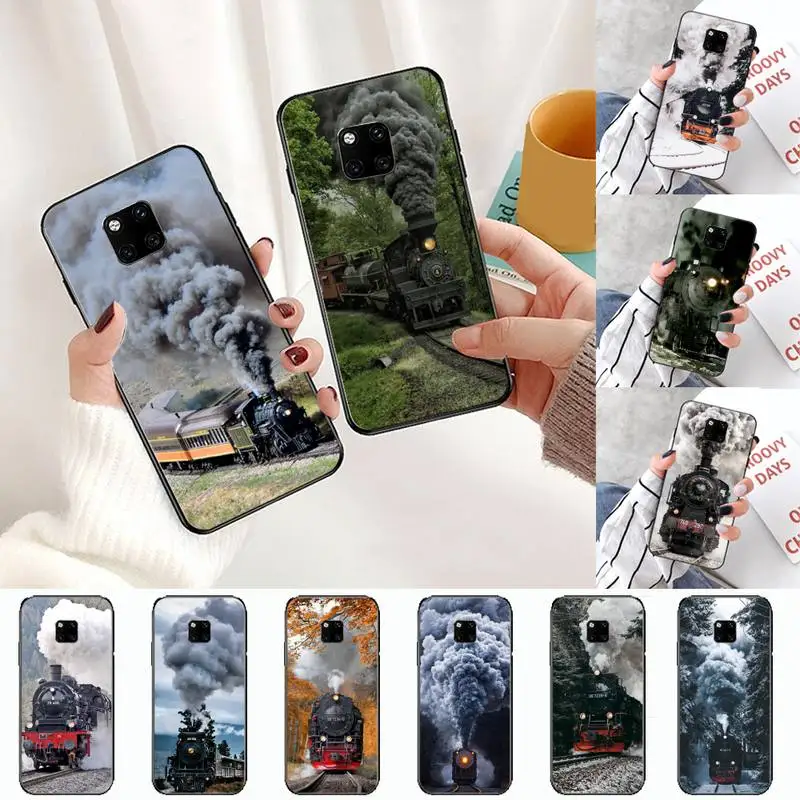 

Vintage train retro pattern Phone Case For Huawei honor Mate 10 20 30 40 i 9 8 pro x Lite P smart 2019 nova 5t
