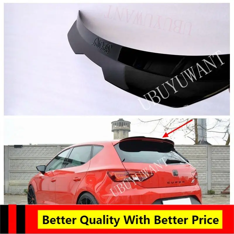 

EPFBSQP For VOlkswagen Seat LEON Spoiler Lip 2000-2020 3 Doors/ 5 Doors ABS Material Universal Spoiler Car Tail Wing Decoration