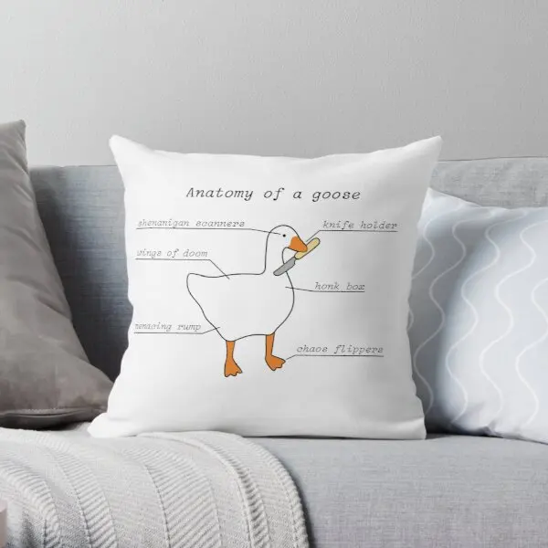 

Anatomy Of A Goose Untitled Goose Game Soft Decorative Throw Pillow Cover for Home Pillows NOT Included