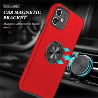metal ring stand armor case for iphone 11 12 pro xs max xr x 12 mini 7 8 6 6s plus se 2020 shockproof bumper phone back cover