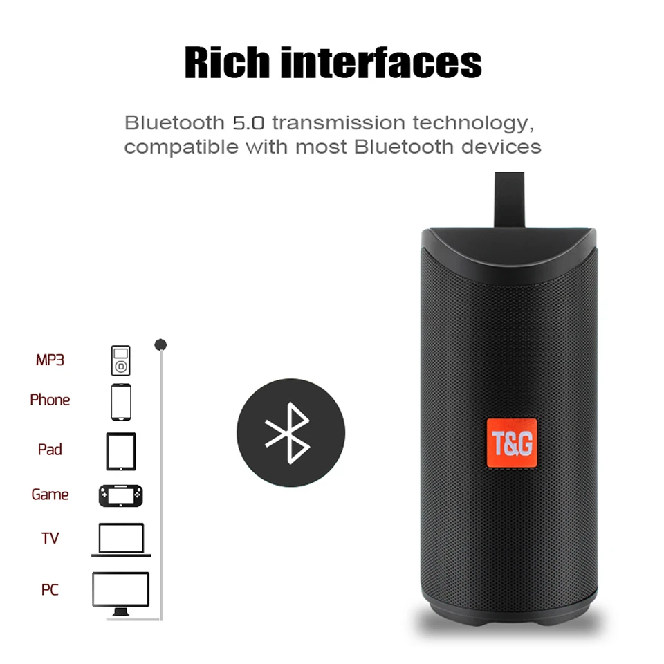 Haloooo Led динамик портативный bluetooth 10 Вт напольная Колонка спортивный музыкальный