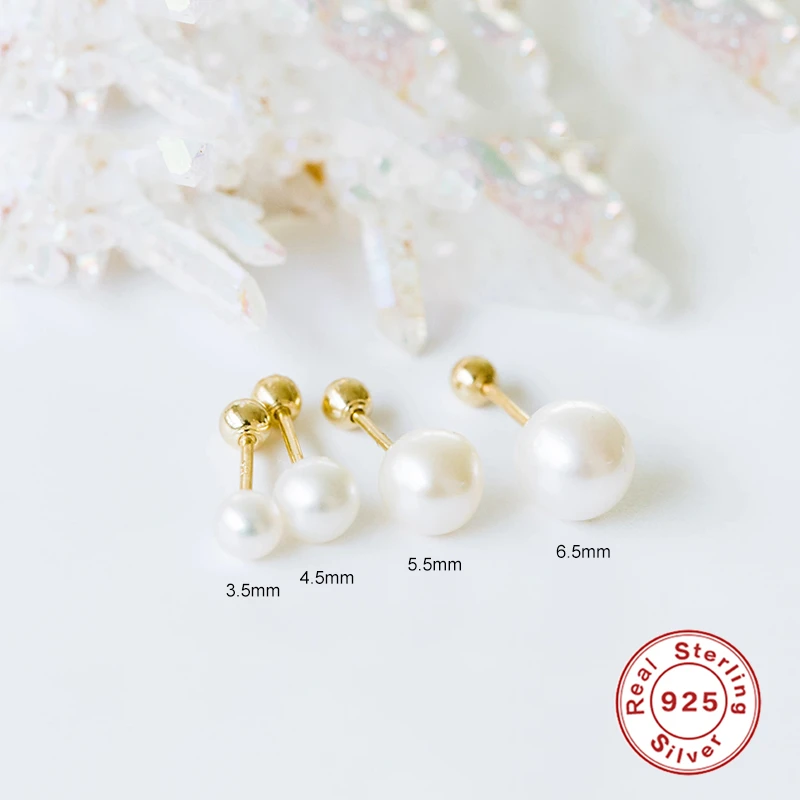 

Aide 2021 трендовые серьги 925 стерлингового серебра простой, но элегантный маленький жемчужин, серьги со шпилькой, милые для женщин в Корейском ...