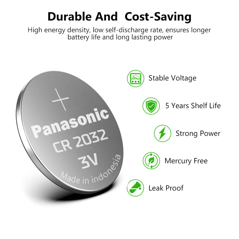 PANASONIC 5 шт. cr 2032 совершенно новый аккумулятор cr2032 3 в кнопочный элемент монет